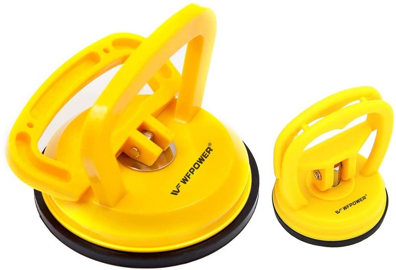 WFPOWER Yellow Suction Cup Dent Puller Handle Lifter 5inch / Dent Remover/Heavy Duty Glass Lifting Suction Cup with Small Suction Cup - Image 1